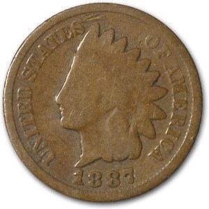 1887 Indian Head Cent Good+ 1887 Indian Head Cent Good+